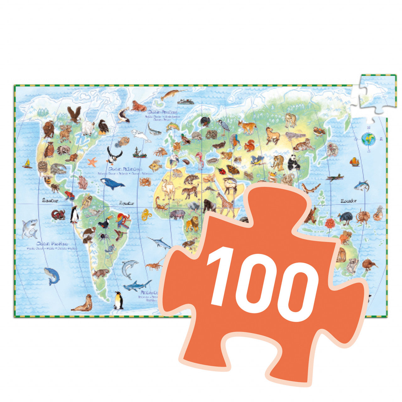 Puzzle observatie Animalele lumii, Djeco