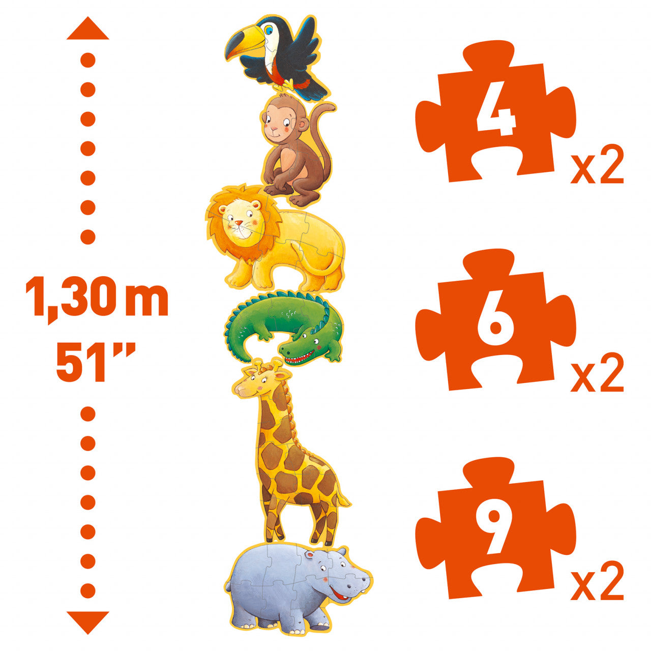 Puzzle progresiv Animale salbatice, Djeco