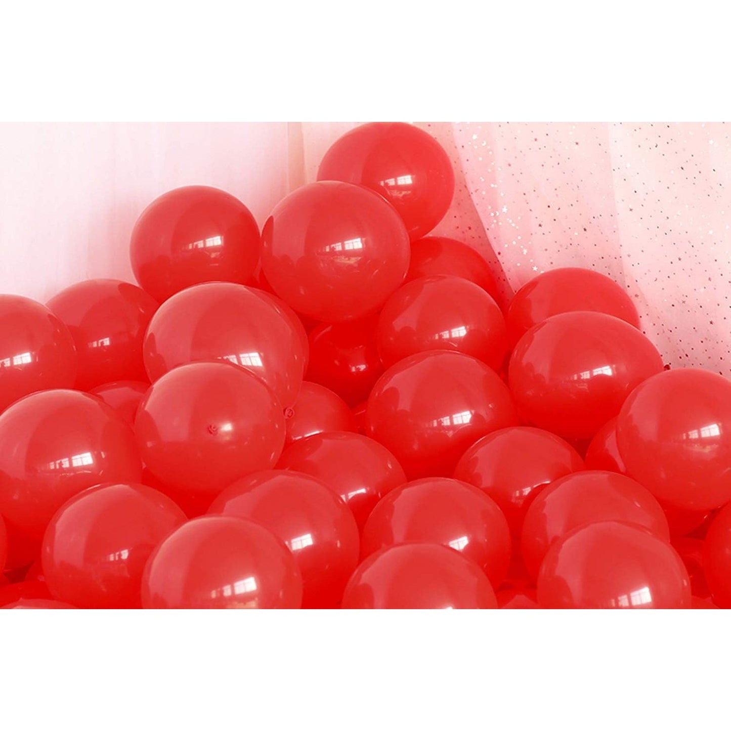 Set 10 Baloane din Latex, ANGELBEAR, Model Party, 13 cm, 1 g, Rosu