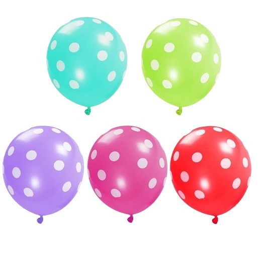Set 10 Baloane din Latex, ANGELBEAR, Model Party Buline, 2x Albastru, 2x Verde, 2x Mov, 2x Roz, 2x Rosu, 23 cm, 1.4g