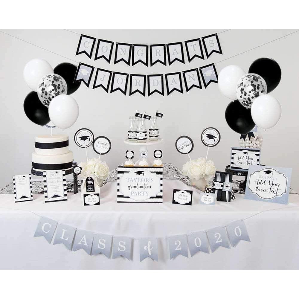 Set 10 Baloane din Latex, ANGELBEAR, Model Party Confetti, 5 x Confetti, 5 x Negru, 25 cm, 2.2g