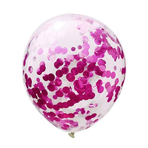 Set 10 Baloane din Latex, ANGELBEAR, Model Party Confetti, 5 x Confetti, 5 x Roz, 25 cm, 2.2g