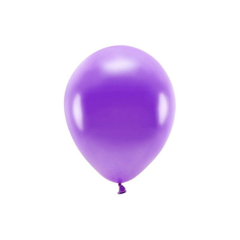 Set 10 Baloane din Latex, ANGELBEAR, Model Party cu Buline si Simple, 30 cm, Mov, 2.8 g