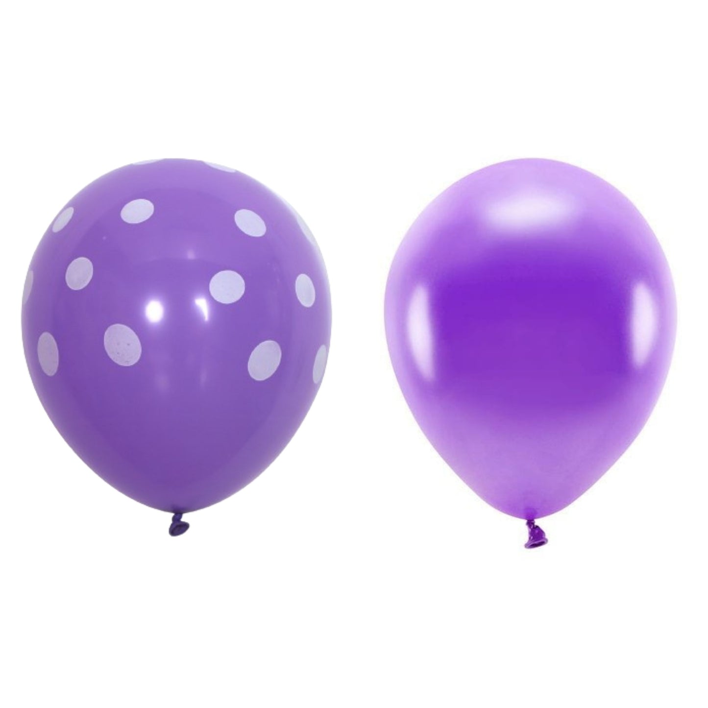 Set 10 Baloane din Latex, ANGELBEAR, Model Party cu Buline si Simple, 30 cm, Mov, 2.8 g