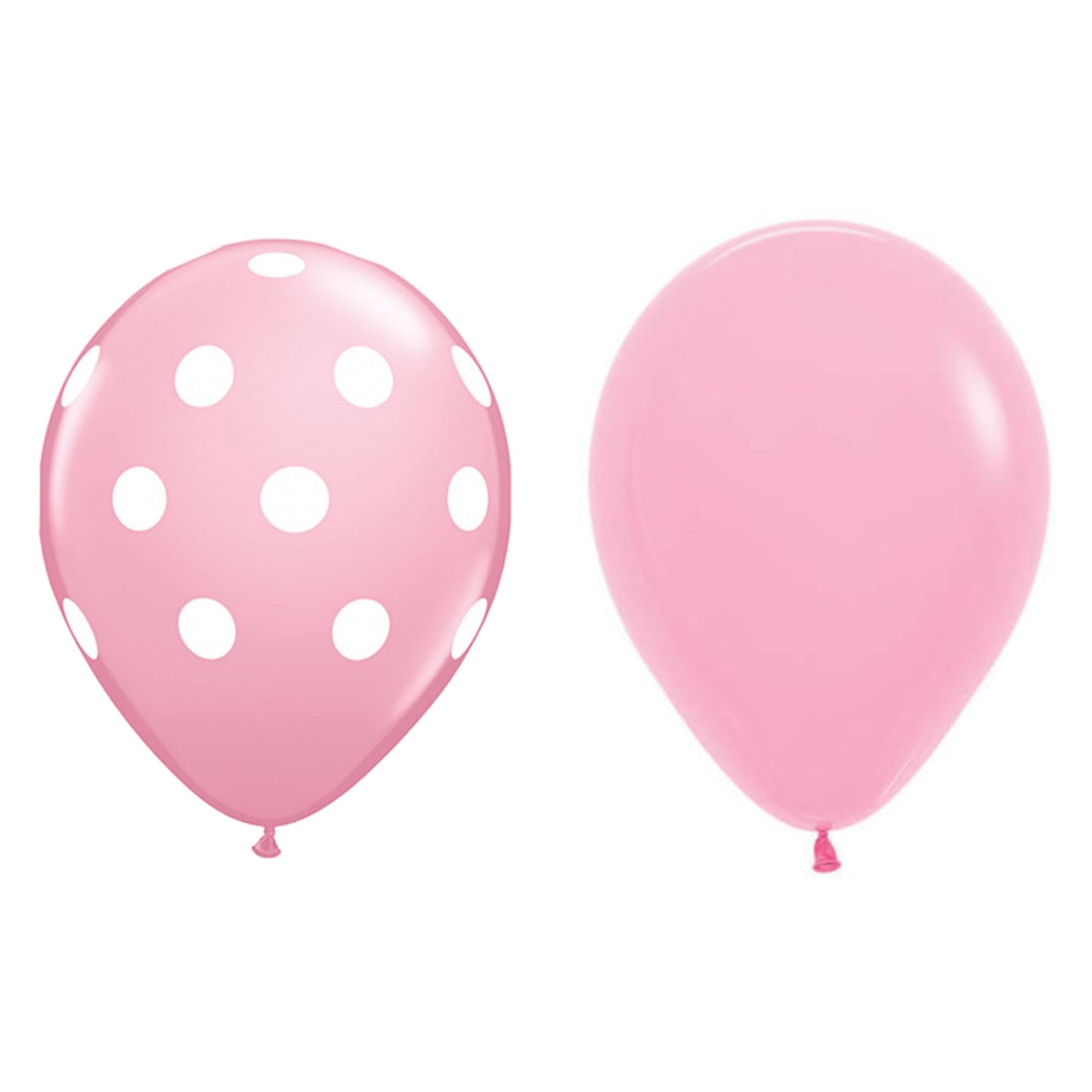 Set 10 Baloane din Latex, ANGELBEAR, Model Party cu Buline si Simple, 30 cm, Roz, 2.8 g