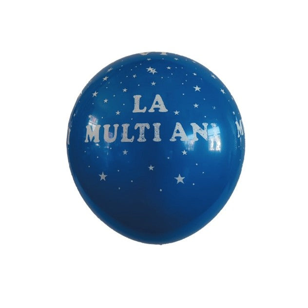 Set 10 Baloane din Latex, ANGELBEAR, Model Party, Print Aniversare La Multi Ani, 23 cm, Albastre
