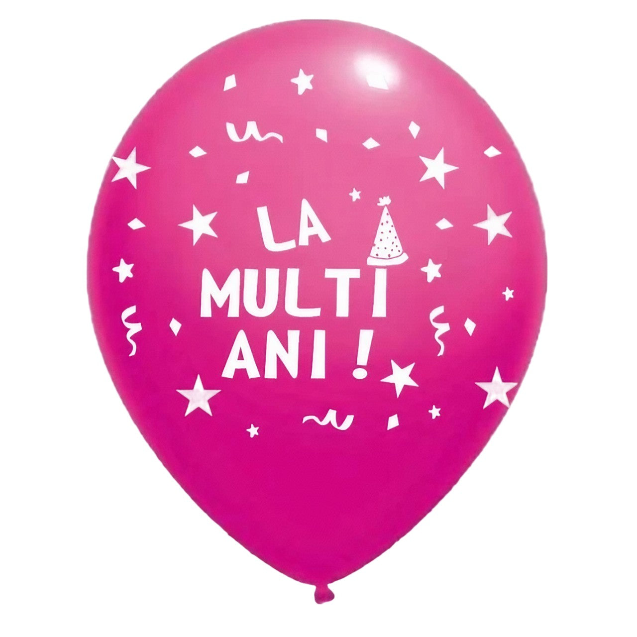 Set 10 Baloane din Latex, ANGELBEAR, Model Party, La Multi Ani, 23 cm, Roz, 2.2 g