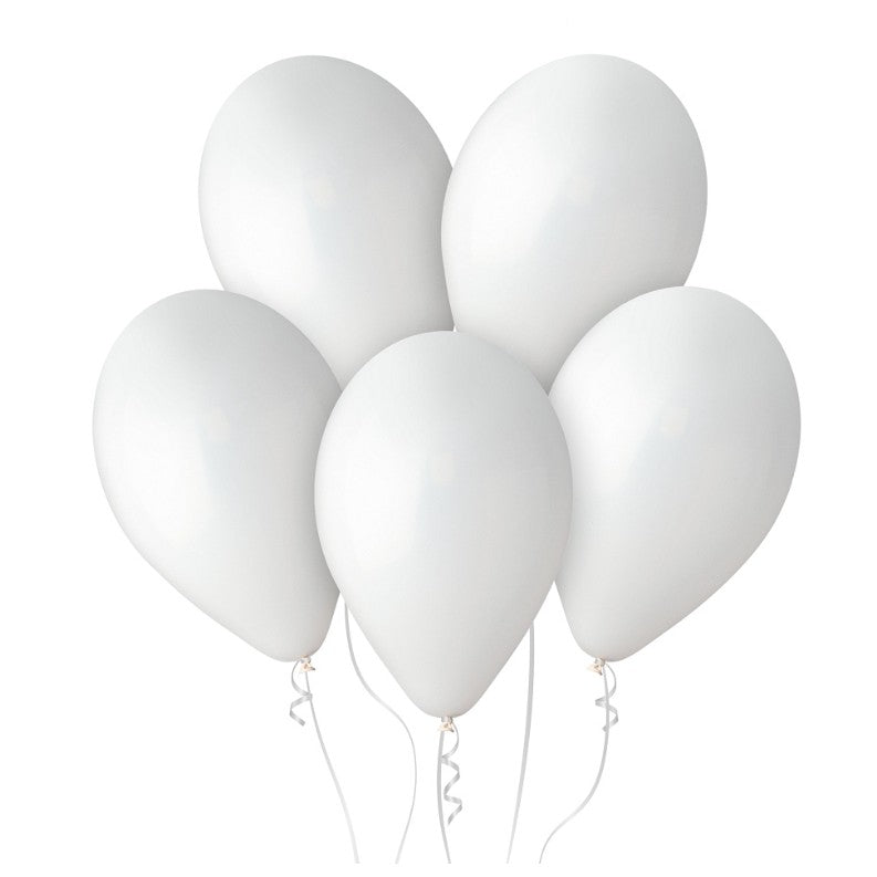 Set 10 Baloane din Latex Metalizate, ANGELBEAR, Model Party, 5x Alb, 5x Nude, 23 cm, 2.2 g
