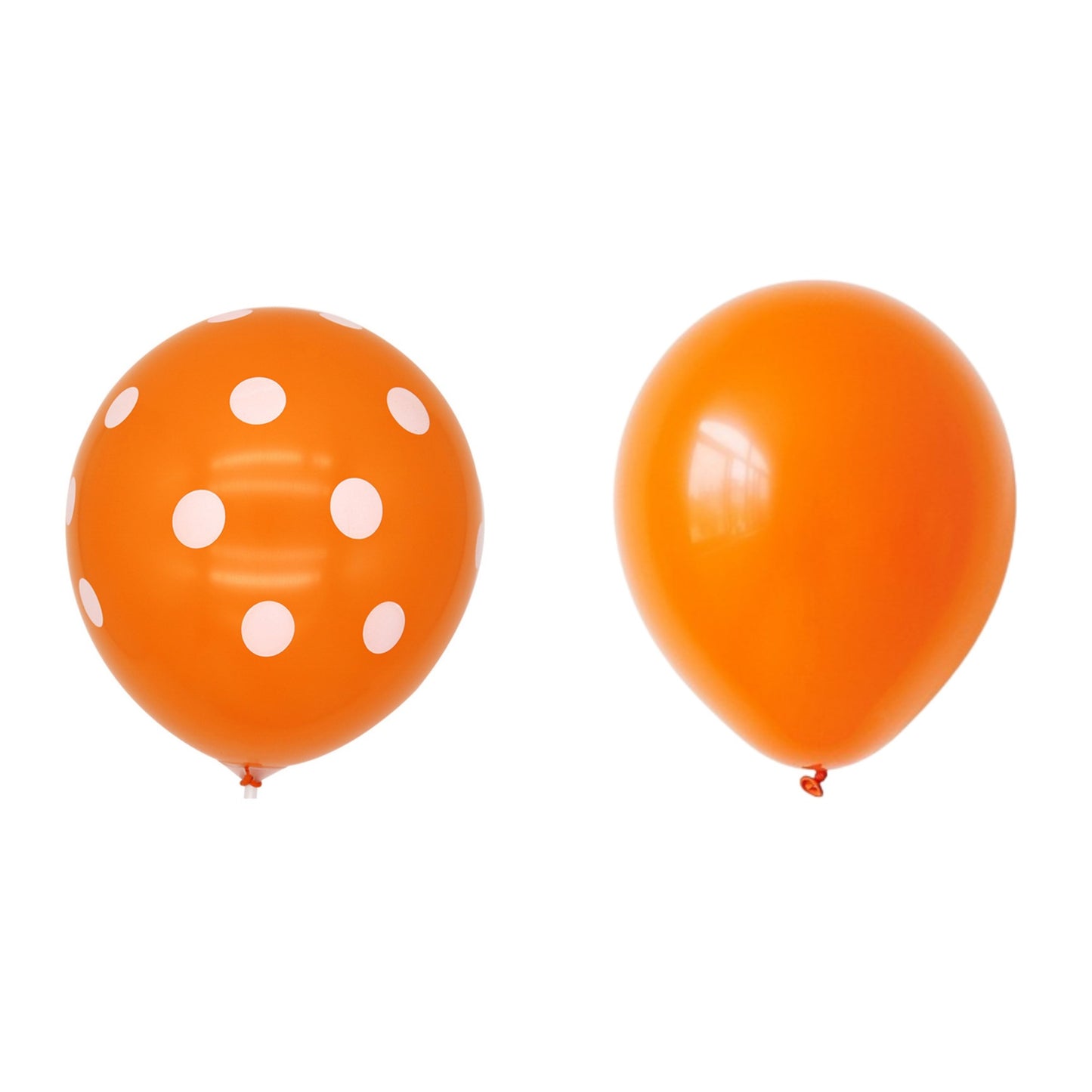 Set 10 Baloane din Latex, ANGELBEAR, Model Party cu Buline si Simple, 30 cm, Portocaliu, 2.8 g