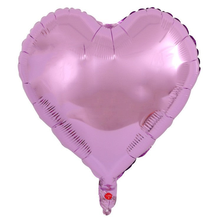 Set 3 Baloane din Folie Metalizata, ANGELBEAR, Figurina Inima, Tema Ziua Indragostitilor, 45 cm, Ambalaj Individual, Pai Inclus, Umflare cu Aer sau Heliu, Roz