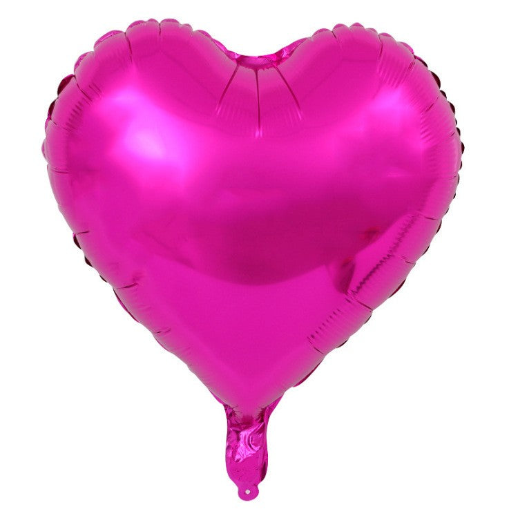 Set 3 Baloane din Folie Metalizata, ANGELBEAR, Figurina Inima, Tema Ziua Indragostitilor, 45 cm, Ambalaj Individual, Pai Inclus, Umflare cu Aer sau Heliu, Roz
