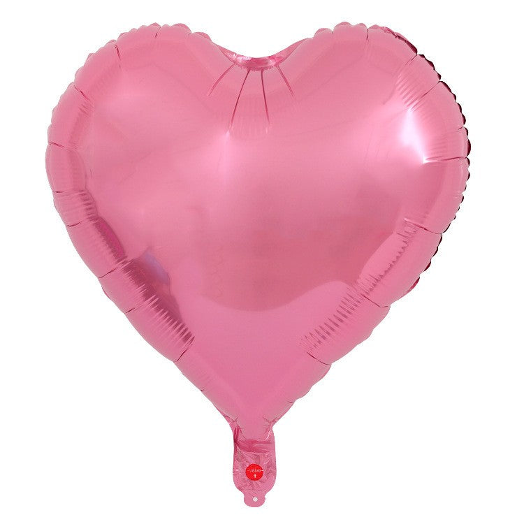 Set 3 Baloane din Folie Metalizata, ANGELBEAR, Figurina Inima, Tema Ziua Indragostitilor, 45 cm, Ambalaj Individual, Pai Inclus, Umflare cu Aer sau Heliu, Roz