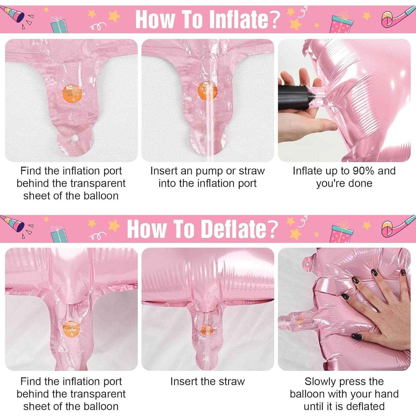 Set 4 Baloane din Folie Metalizata, ANGELBEAR, Figurine Litere, Model Scris Love, Tema Iubire, 80 cm, Ambalaj Individual, Pai Inclus, Umflare cu Aer sau Heliu, Roz