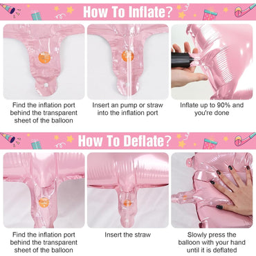 Set 4 Baloane din Folie Metalizata, ANGELBEAR, Figurine Litere, Model Scris Love, Tema Iubire, 80 cm, Ambalaj Individual, Pai Inclus, Umflare cu Aer sau Heliu, Roz