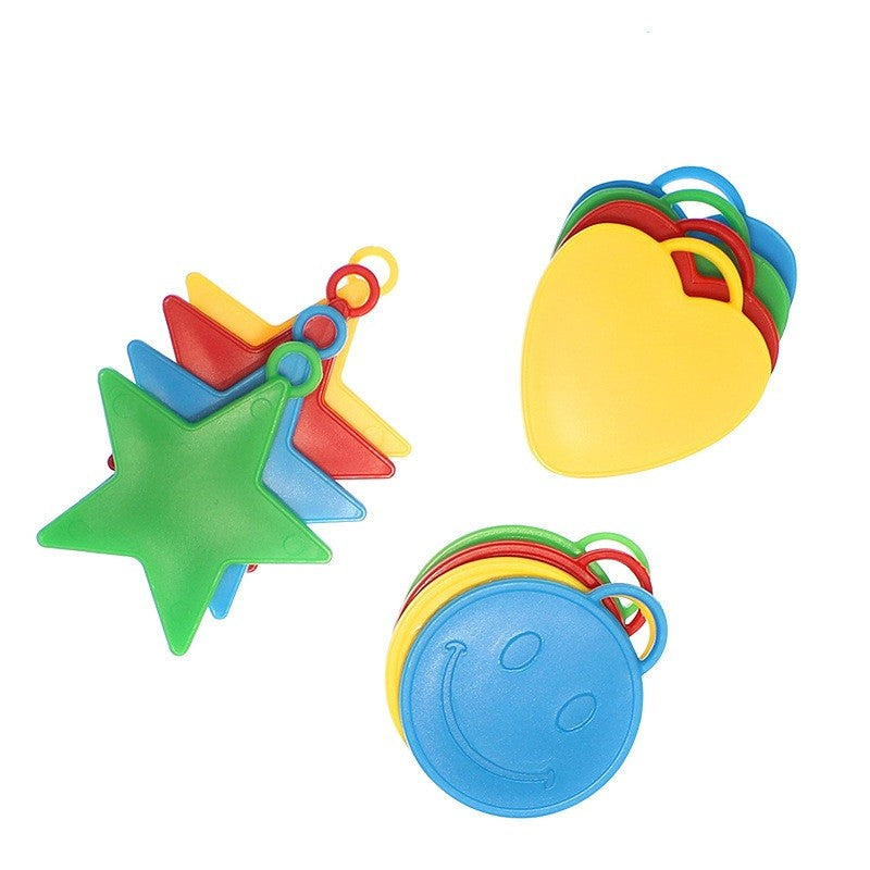Set 4 Greutati pentru Baloanele cu Heliu, ANGELBEAR, 32 grame, 8 grame Fiecare, Plastic, Forma Smiley Face, Multicolor