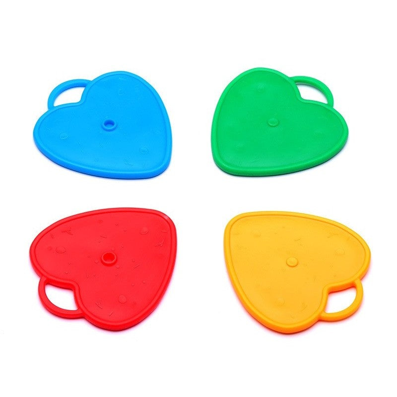 Set 4 Greutati pentru Baloanele cu Heliu, ANGELBEAR, 60 grame, 15 grame fiecare, Plastic, Forma Inima, Multicolor