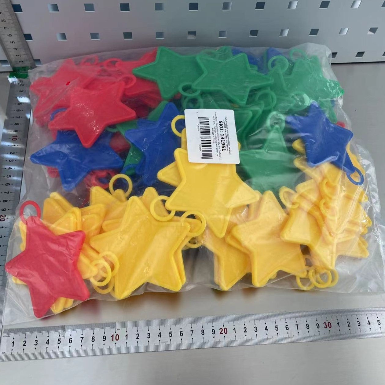 Set 4 Greutati pentru Baloanele cu Heliu, ANGELBEAR, 60 grame, 15 grame fiecare, Plastic, Forma Stelute, Multicolor