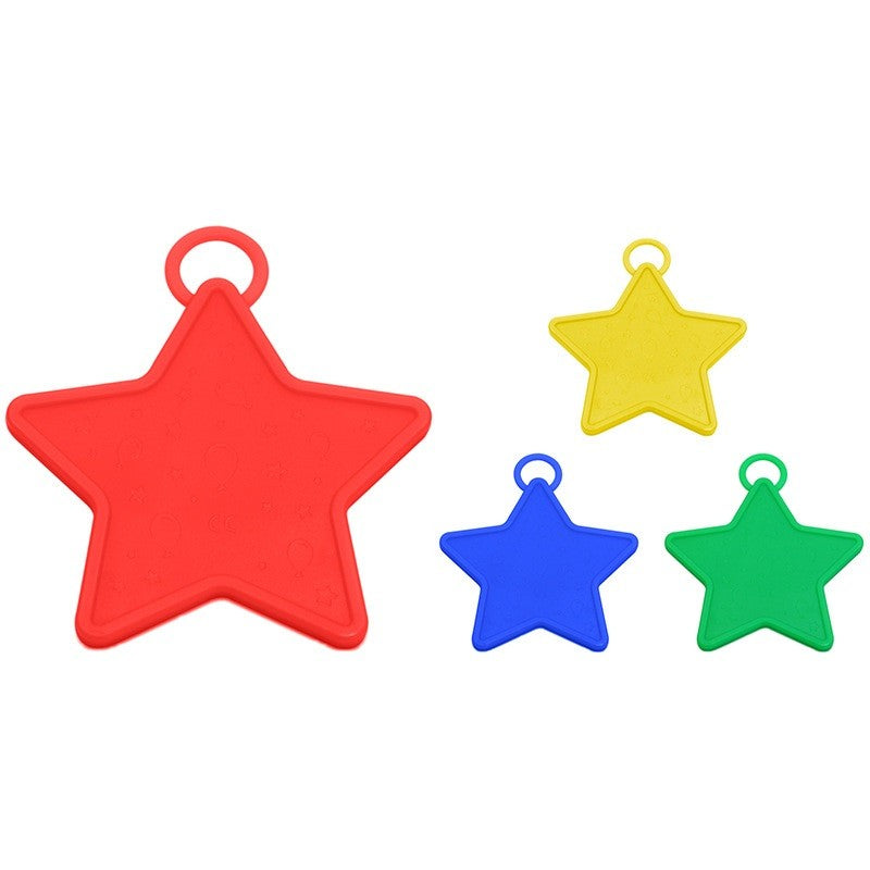Set 4 Greutati pentru Baloanele cu Heliu, ANGELBEAR, 60 grame, 15 grame fiecare, Plastic, Forma Stelute, Multicolor