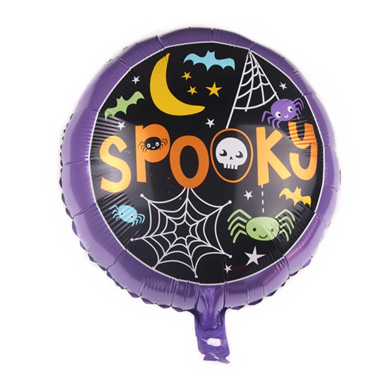 Set 5 Baloane din Folie Metalizata, ANGELBEAR, Figurine, Tema Halloween, Pai Inclus, Ambalaj Individual, Umflare cu Aer sau Heliu, Figurina Pisica 65x49 cm, Stelute si Cerculete 45 cm, Negru