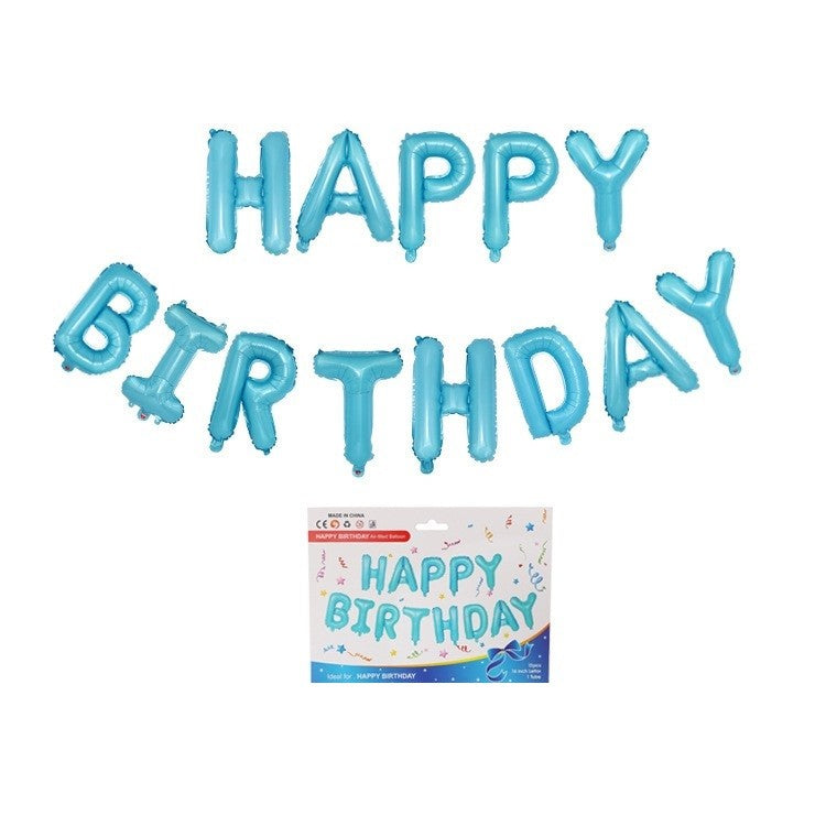 Set baloane folie ANGELBEAR, Happy Birthday, 40 cm, baby blue
