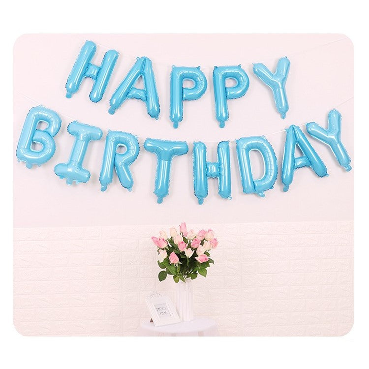 Set baloane folie ANGELBEAR, Happy Birthday, 40 cm, baby blue