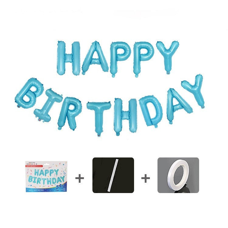 Set baloane folie ANGELBEAR, Happy Birthday, 40 cm, baby blue
