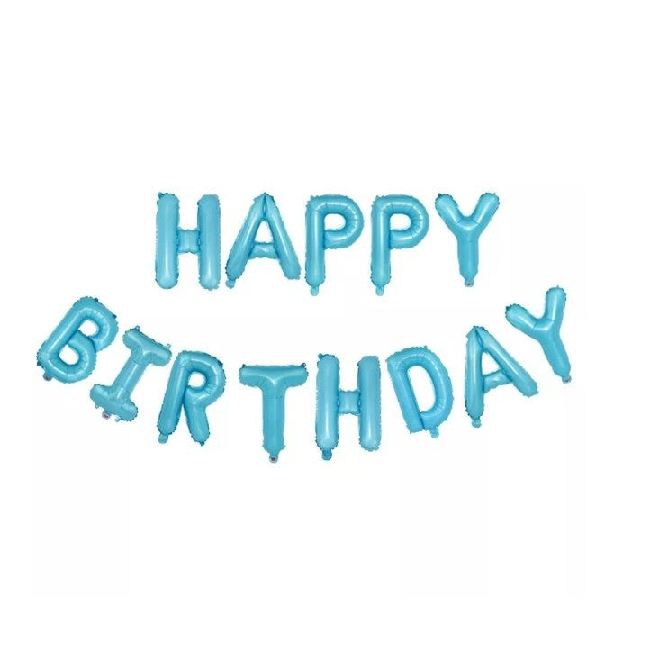 Set baloane folie ANGELBEAR, Happy Birthday, 40 cm, baby blue
