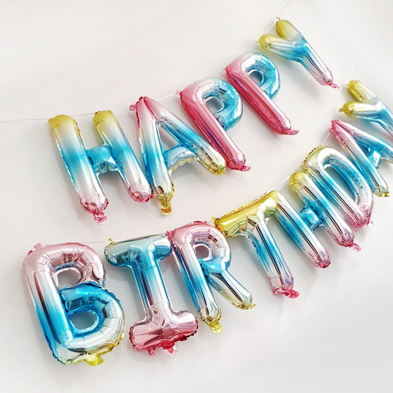 Set baloane folie ANGELBEAR, Happy Birthday, 40 cm, multicolor