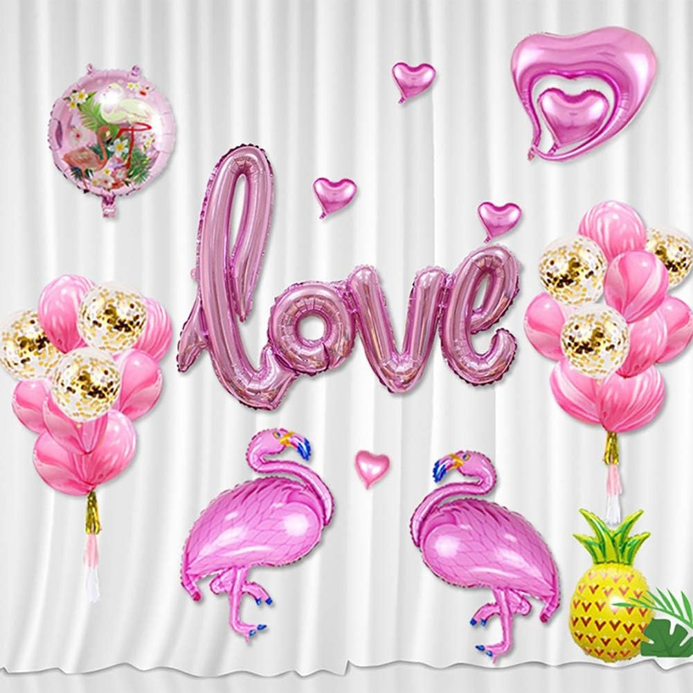Balon din Folie Metalizata, ANGELBEAR, Model Love scris de mana, 102x65 cm, Tematica Ziua Îndrăgostiților, Ambalaj Individual, Pai Inclus, Umflare cu Aer sau Heliu, Roz