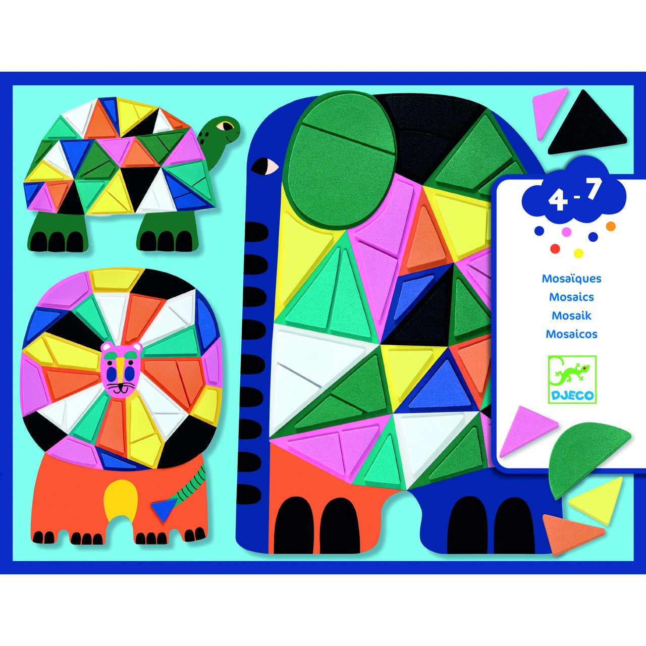 Set creativ mozaic Animale, Djeco