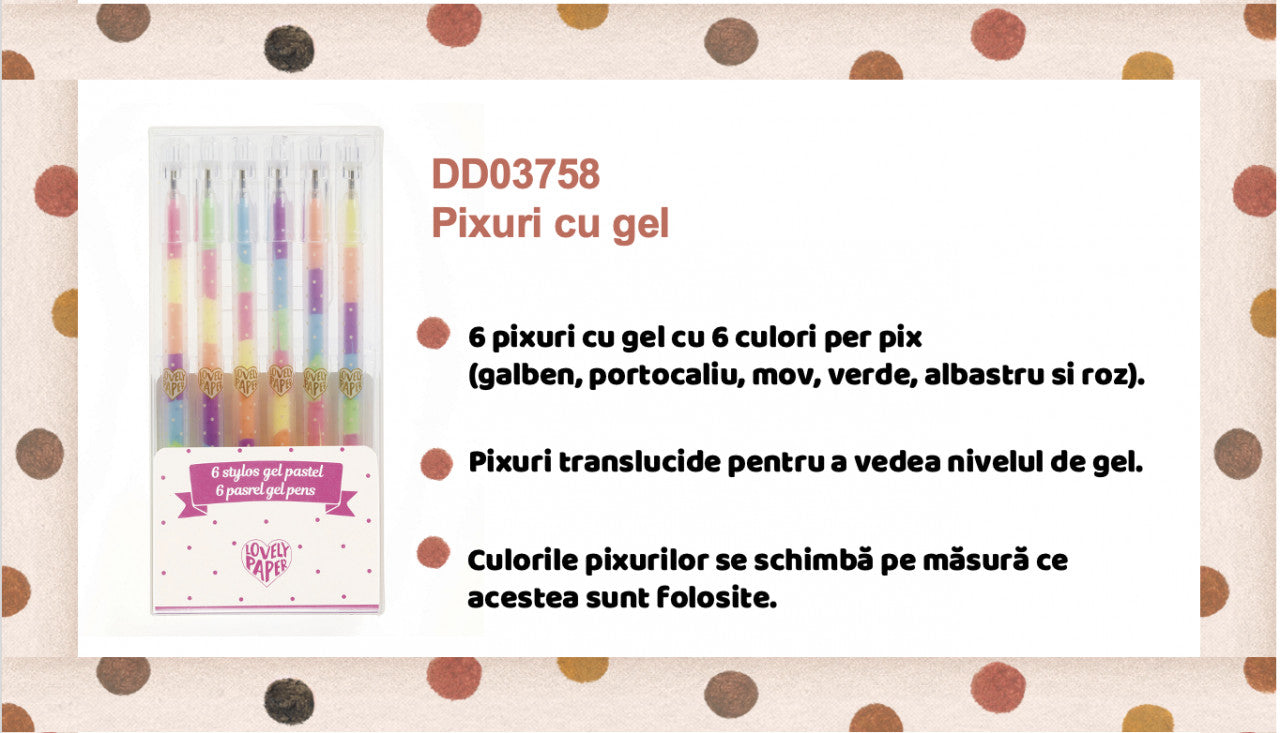 Set fluo roll-gel 6 culori combinate, Djeco