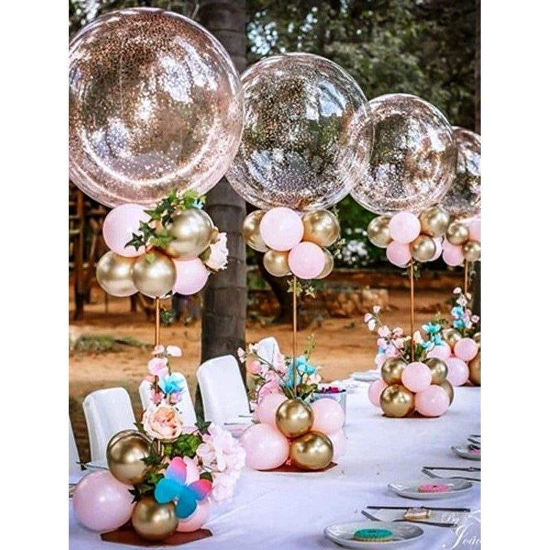 Suport de Masa pentru Baloane, ANGELBEAR, Accesoriu Decorativ, din Plastic, 70 cm, Transparent