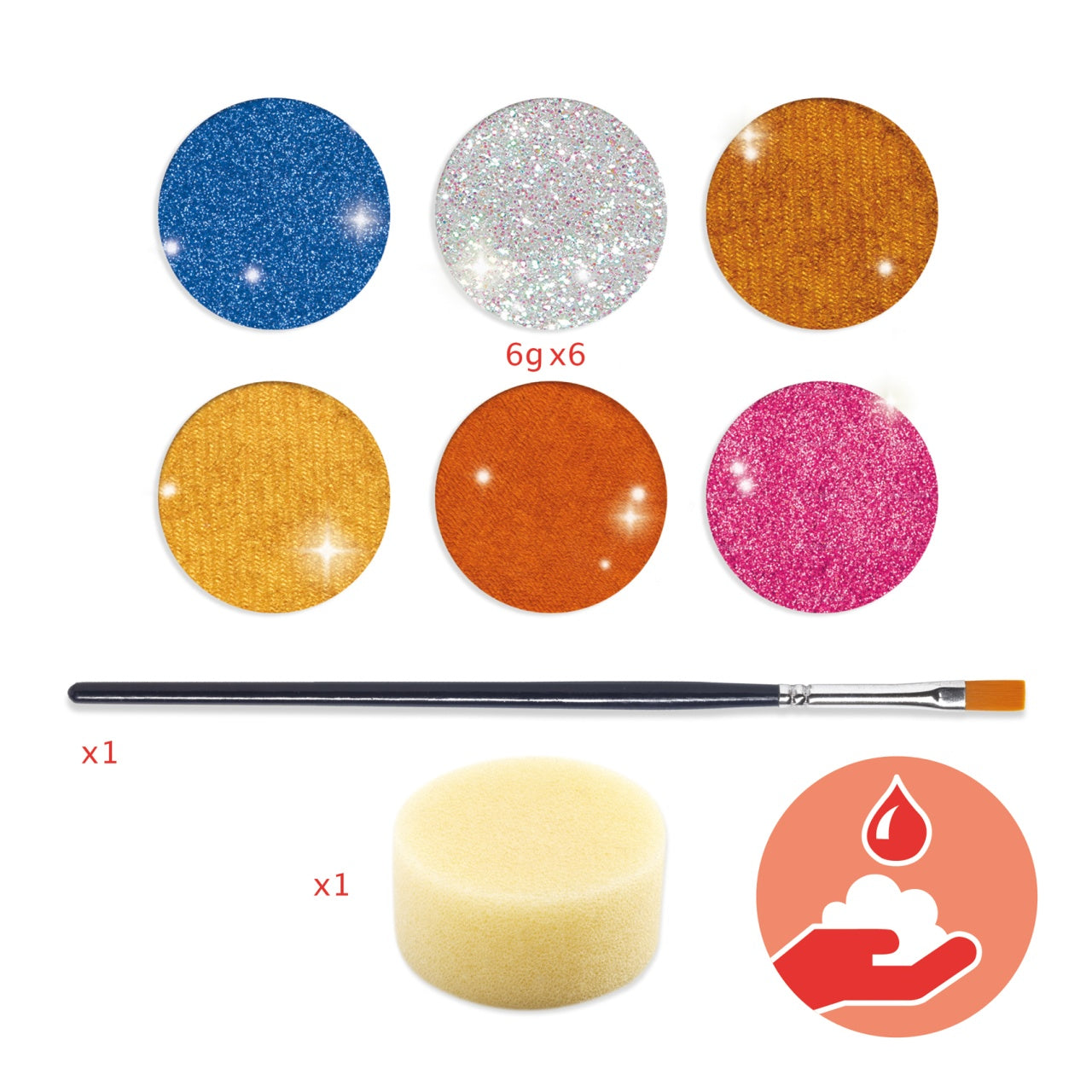 Trusa make-up culori metalice non alergice, Djeco