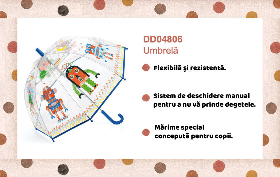 Umbrela pentru copii Roboti, Djeco