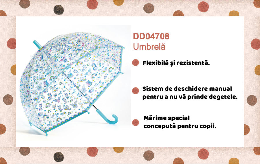 Umbrela pentru copii Unicorni, Djeco
