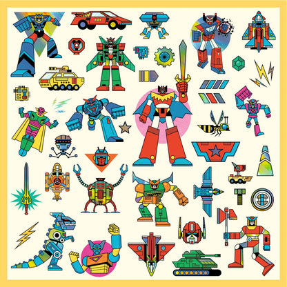 Abtibilduri metalice Roboti, Djeco