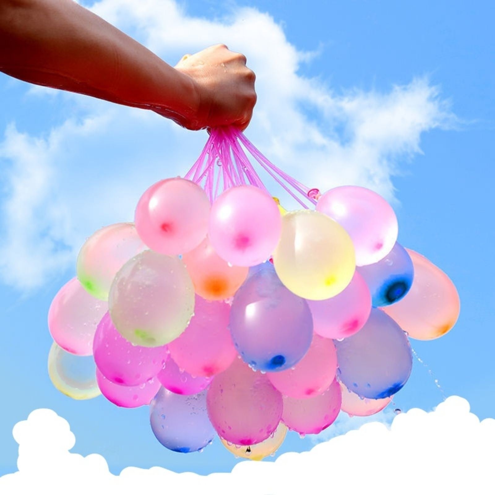 Baloane de Apa pentru Distractii, ANGELBEAR, Baloane cu Umplere Rapida, Baloane de Lupta cu Apa, 111 bucati, din Emulsie, Multicolor