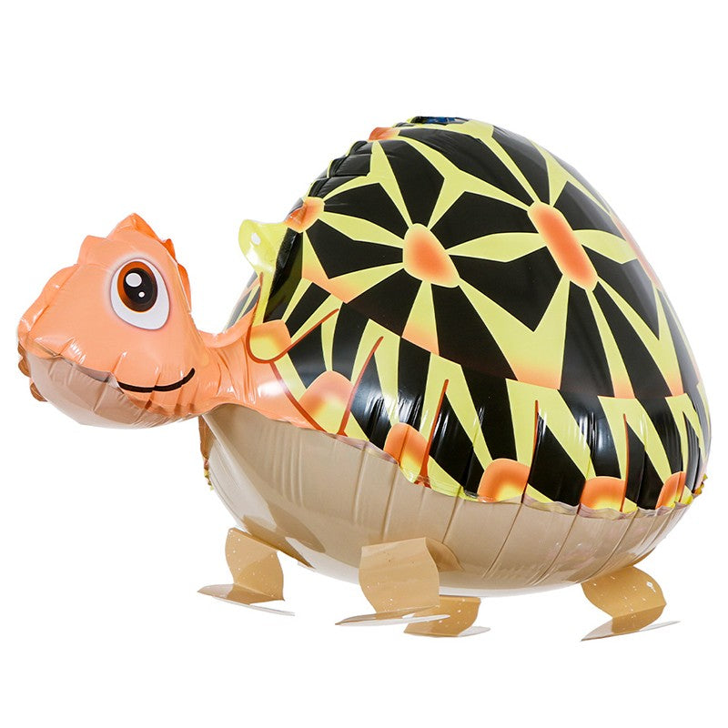 Balon din Folie Metalizata, ANGELBEAR, Figurina Animata, Model Broasca Testoasa, 61x32 cm, Ambalaj Individual, Pai Inclus, Umflare cu Aer sau Heliu, Multicolor