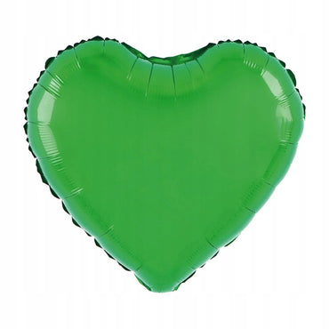 Balon din Folie Metalizata, ANGELBEAR, Figurina Inimioara, Model Simplu, Tematica Iubire, 40 cm, Ambalaj Individual, Pai Inclus, Umflare cu Aer sau Heliu, Verde