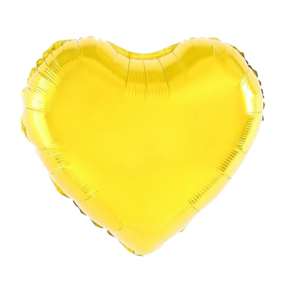 Balon din Folie Metalizata, ANGELBEAR, Figurina Inimioara, Model Simplu, Tematica Iubire, 40 cm, Ambalaj Individual, Pai Inclus, Umflare cu Aer sau Heliu, Auriu