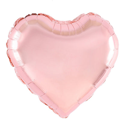 Balon din Folie Metalizata, ANGELBEAR, Figurina Inimioara, Model Simplu, Tematica Iubire, 40 cm, Ambalaj Individual, Pai Inclus, Umflare cu Aer sau Heliu, Rose