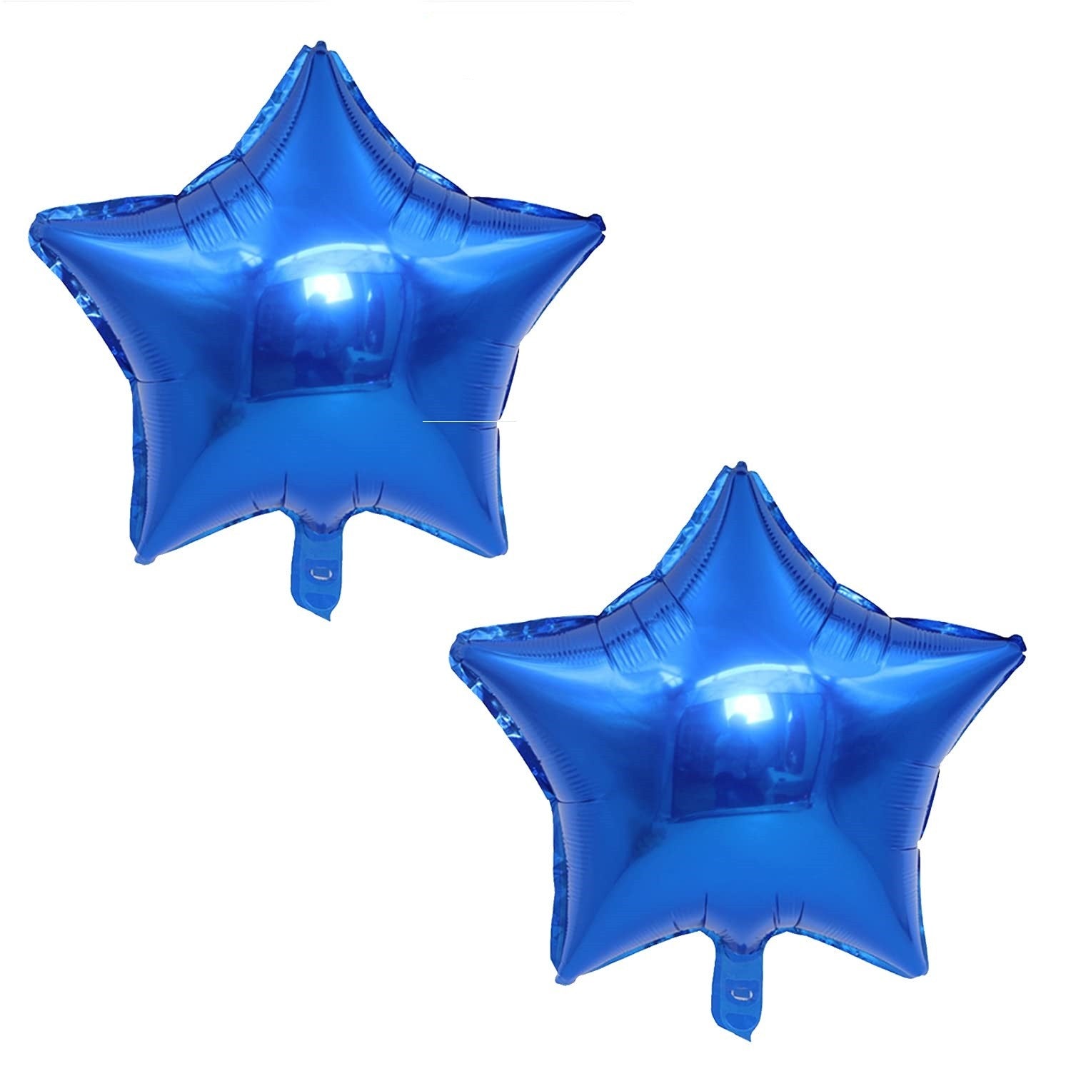 Balon din Folie Metalizata, ANGELBEAR, Figurina Stea, Model Simplu, Tematica Aniversare, 40 cm, Ambalaj Individual, Pai Inclus, Umflare cu Aer sau Heliu, Albastru