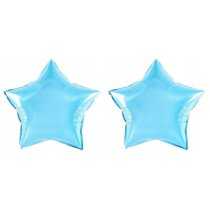 Balon din Folie Metalizata, ANGELBEAR, Figurina Stea, Model Simplu, Tematica Aniversare, 40 cm, Ambalaj Individual, Pai Inclus, Umflare cu Aer sau Heliu, Bleu
