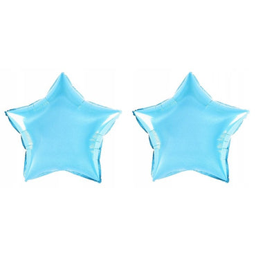 Balon din Folie Metalizata, ANGELBEAR, Figurina Stea, Model Simplu, Tematica Aniversare, 40 cm, Ambalaj Individual, Pai Inclus, Umflare cu Aer sau Heliu, Bleu