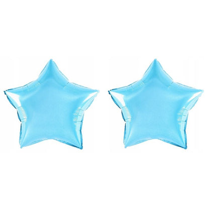 Balon din Folie Metalizata, ANGELBEAR, Figurina Stea, Model Simplu, Tematica Aniversare, 40 cm, Ambalaj Individual, Pai Inclus, Umflare cu Aer sau Heliu, Bleu