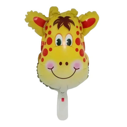 Balon din Folie Metalizata, ANGELBEAR, Mini Figurine Animalute, Model Girafa, Tematica Aniversare, 32x45 cm, Ambalaj Individual, Pai Inclus, Umflare cu Aer sau Heliu, Multicolor