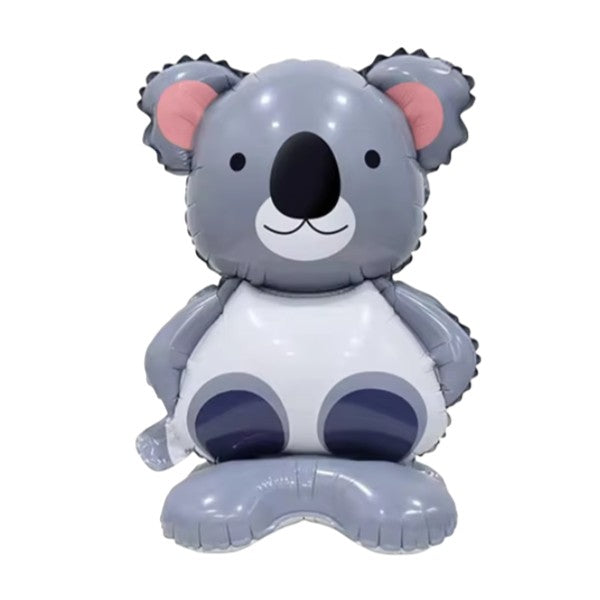 Balon din Folie Metalizata, ANGELBEAR, Mini Figurine Animalute, Model Koala, Tematica Aniversare, 38x58 cm, Ambalaj Individual, Pai Inclus, Umflare cu Aer sau Heliu, Multicolor