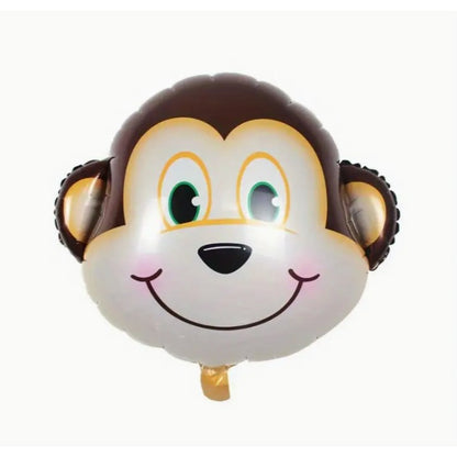 Balon din Folie Metalizata, ANGELBEAR, Mini Figurine Animalute, Model Maimutica, Tematica Aniversare, 42x42 cm, Ambalaj Individual, Pai Inclus, Umflare cu Aer sau Heliu, Multicolor