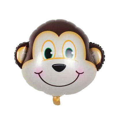 Balon din Folie Metalizata, ANGELBEAR, Mini Figurine Animalute, Model Maimutica, Tematica Aniversare, 42x42 cm, Ambalaj Individual, Pai Inclus, Umflare cu Aer sau Heliu, Multicolor