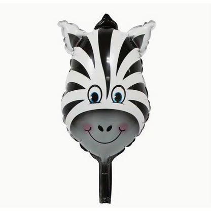 Balon din Folie Metalizata, ANGELBEAR, Mini Figurine Animalute, Model Zebra, Tematica Aniversare, 25x45 cm, Ambalaj Individual, Pai Inclus, Umflare cu Aer sau Heliu, Multicolor